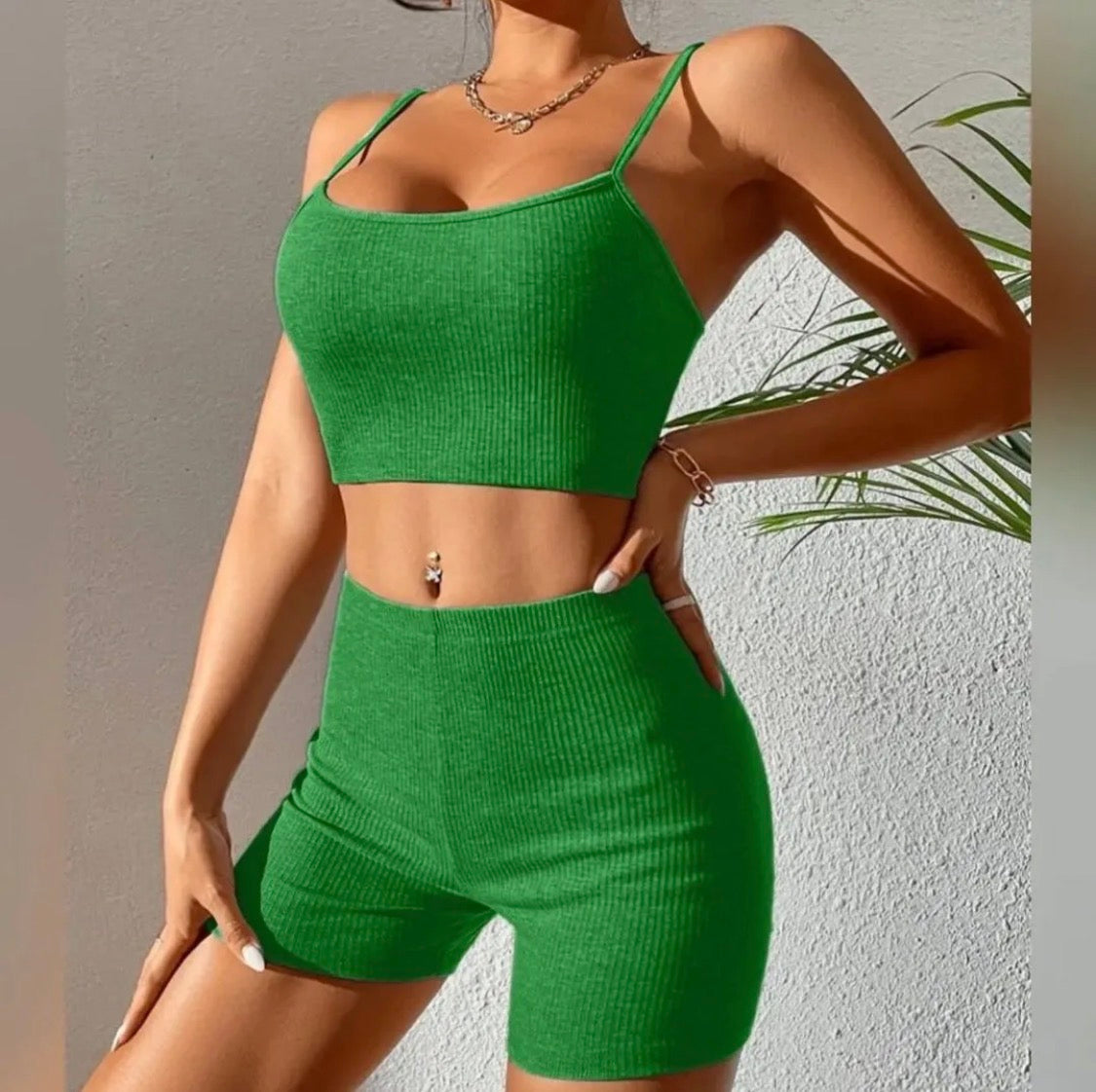 Essential Ribbed Crop Top and Short Set