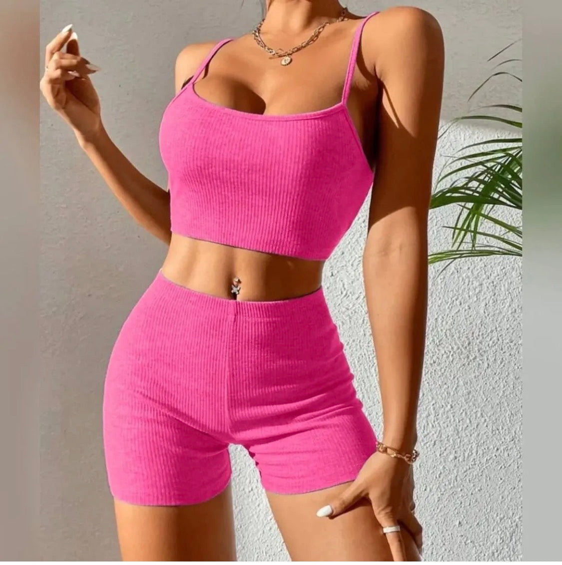 Essential Ribbed Crop Top and Short Set